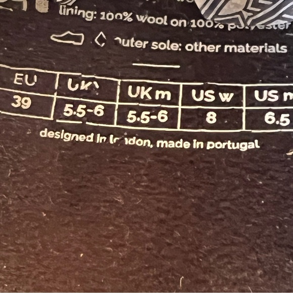 Mahabis Curve Organic Wool Blue and Black Slip-Ons House Shoes Slippers SIZE 8 - Picture 5 of 8